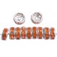 Rhinestone rondelle spacer Beads 8mm Silver- Cristal Orange